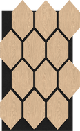 Mexen Lam-B lamelles murales 275 x 30 cm, panneau HDF 4 mm, placage technique, Chêne Sable - S100-275307-3015-001