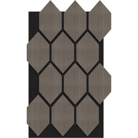 Mexen Form 01 akustični stenski panel 91 x 56 cm (4 kosi), filc 9 mm, tehnični furnir, Sivi Hrast - S111-91567-01-043