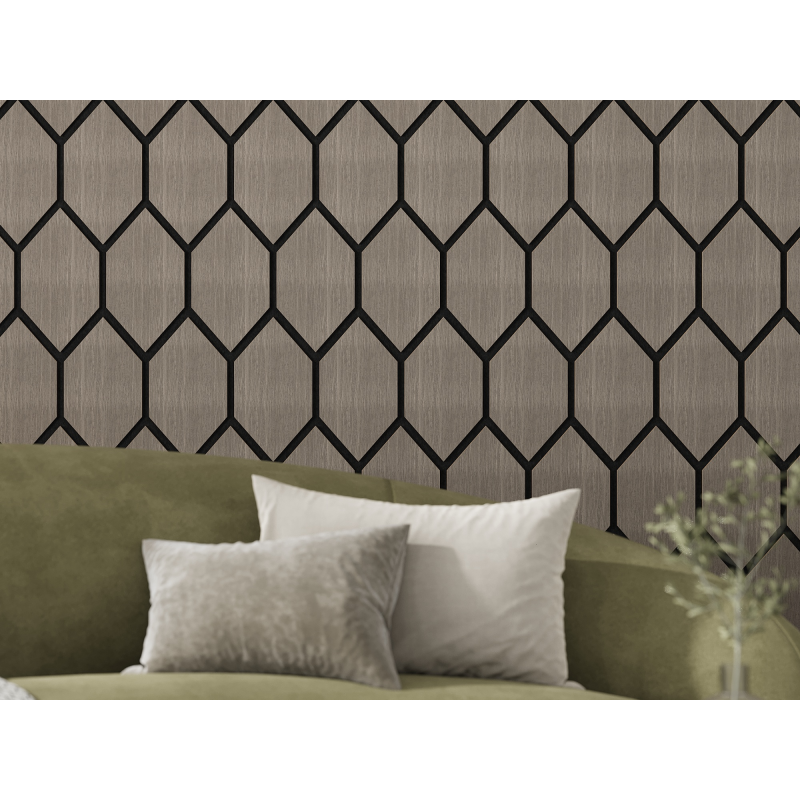 Mexen Lam-B lamas de pared 275 x 30 cm, tablero HDF de 4 mm, chapa técnica, Roble Arenoso - S100-275307-3015-001