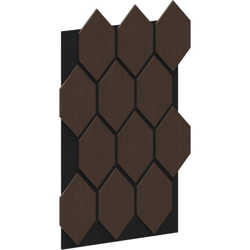Mexen Form 01 painel de parede acústico 91 x 56 cm (4 peças), feltro 9 mm, folha técnica, Carvalho Mocca - S111-91567-01-045