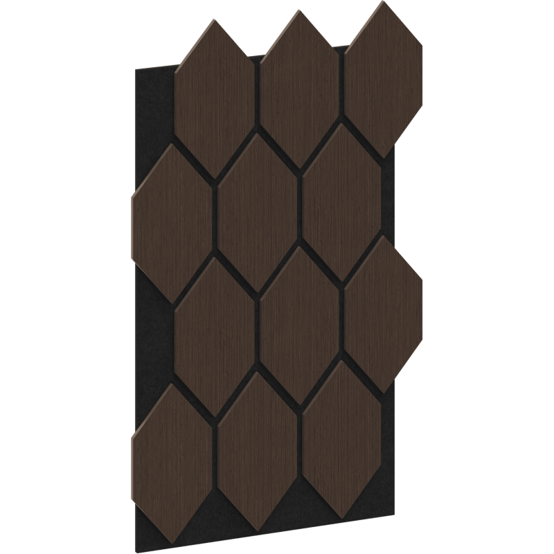 Mexen Form 01 panel ścienny akustyczny 91 x 56 cm (4szt.), filc 9 mm, fornir techniczny, Dąb Mocca - S111-91567-01-045