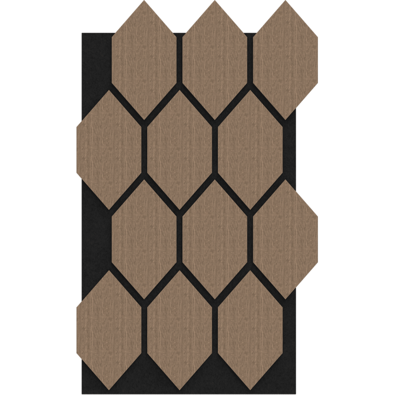 Mexen Form 01 panel ścienny akustyczny 91 x 56 cm (4szt.), filc 9 mm, fornir techniczny, Jasny Orzech - S111-91567-01-047