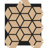 Mexen Form 02 akustinen seinäpaneeli 81 x 66 cm (4 kpl), 9 mm huopa, tekninen viilu, Valkaistu Tammi - S111-81667-02-040