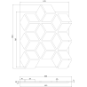 Mexen Form 02 panel ścienny akustyczny 81 x 66 cm (4szt.), filc 9 mm, fornir techniczny, Bielony Dąb - S111-81667-02-040