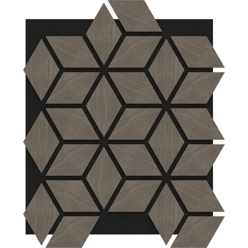 Mexen Form 02 akustična stenska plošča 81 x 66 cm (4 kosa), filc 9 mm, tehnični furnir, Sivi hrast - S111-81667-02-043