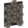 Mexen Form 02 akustična stenska plošča 81 x 66 cm (4 kosa), filc 9 mm, tehnični furnir, Sivi hrast - S111-81667-02-043