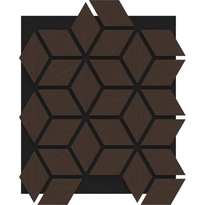 Mexen Form 02 akustična stenska plošča 81 x 66 cm (4 kosi), filc 9 mm, tehnični furnir, Hrast Mocca - S111-81667-02-045