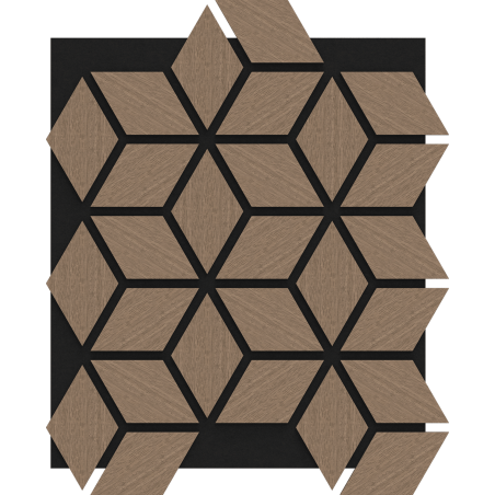 Mexen Form 02 akustična stenska plošča 81 x 66 cm (4 kosi), filc 9 mm, tehnični furnir, Svetli Oreh - S111-81667-02-047