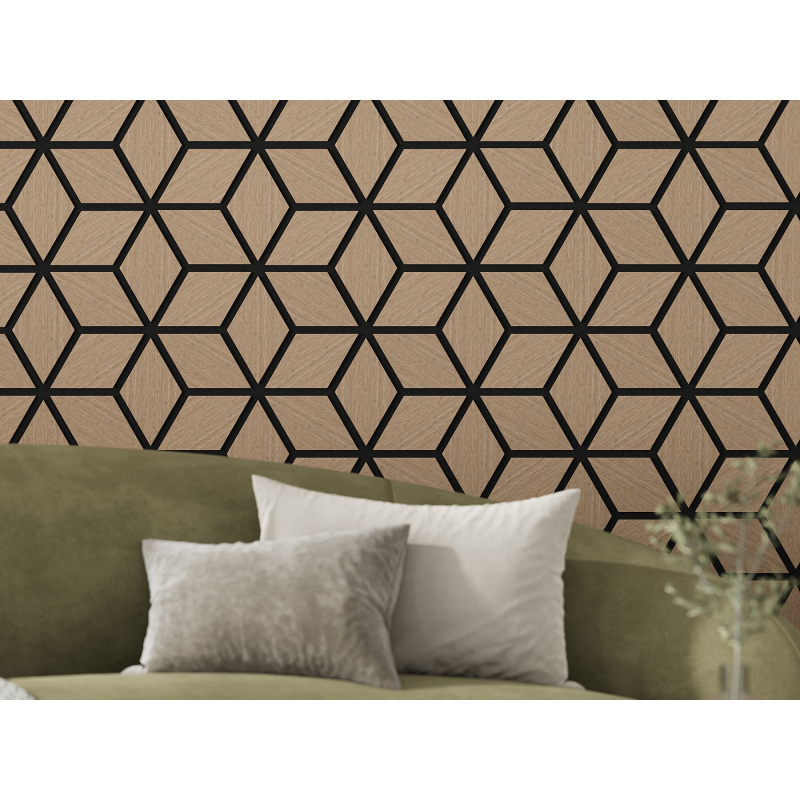 Mexen Lam-B επενδύσεις τοίχου 275 x 30 cm, πλάκα HDF 4 mm, τεχνικός καπλαμάς, Δρυς