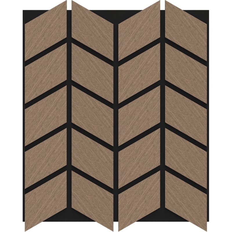 Mexen Form 03 akoestisch wandpaneel 71,5 x 58 cm (4 stuks), vilt 9 mm, technisch fineer, Licht Noten - S111-71587-03-047