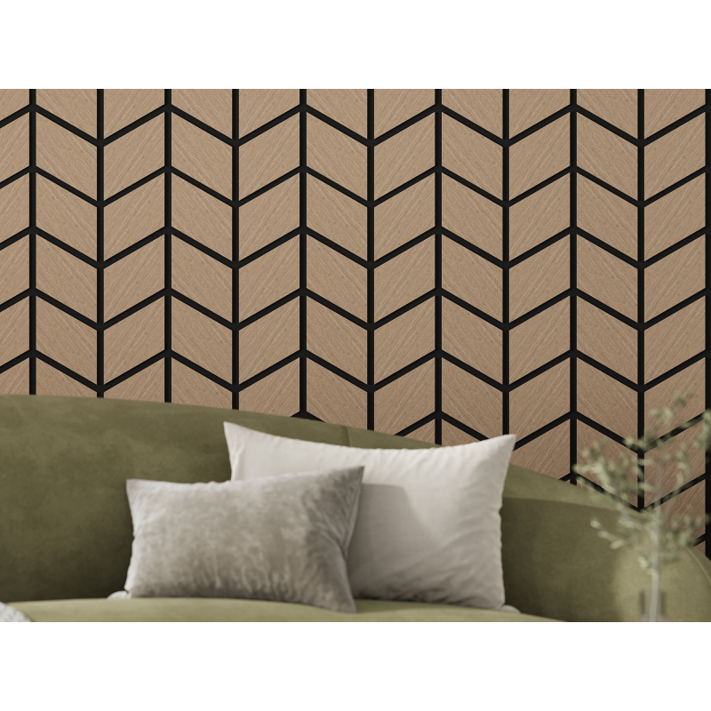 Mexen Lam-B επενδύσεις τοίχου 275 x 30 cm, πλάκα HDF 4 mm, τεχνικός καπλαμάς, Δρυς