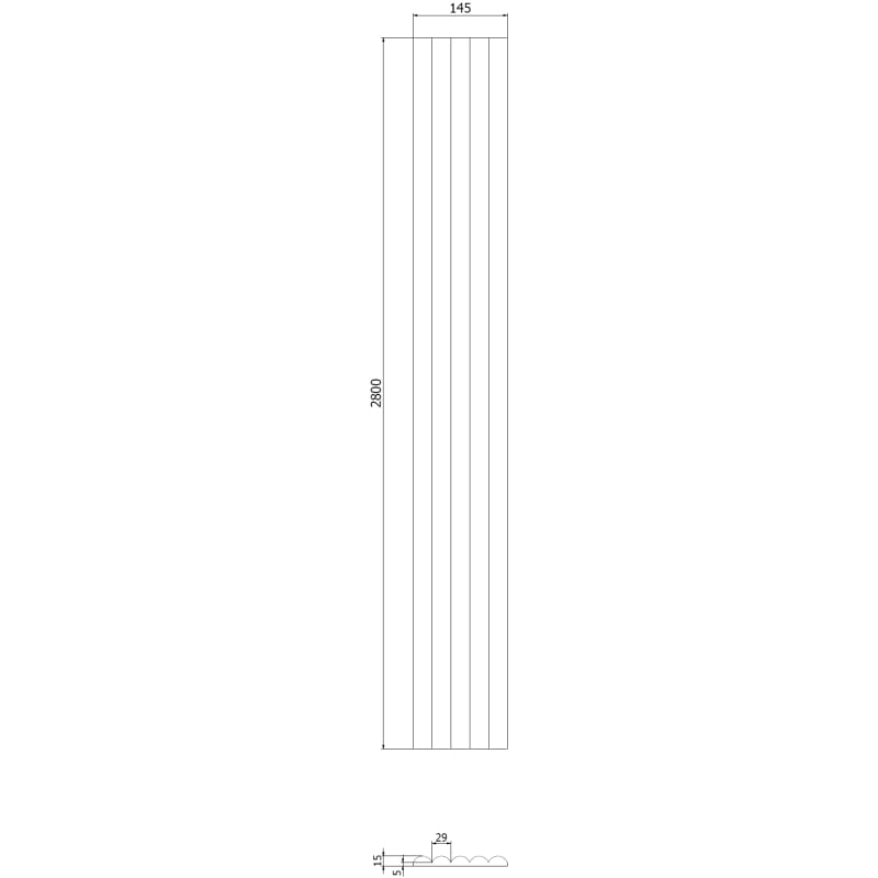 Mexen Strio 02 lamele ścienne ryflowane 280 x 14,5 cm (2szt), kaszmir - S120-280-02-302