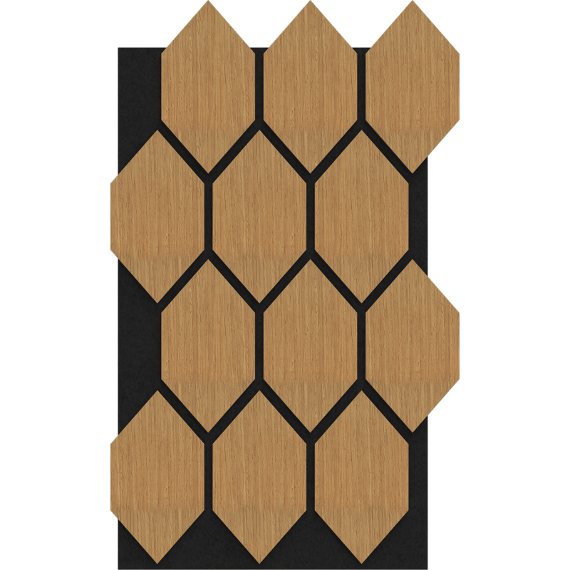Mexen Form 01 panel ścienny akustyczny 91 x 56 cm (4szt.), filc 9 mm, fornir techniczny, Dąb Classic - S111-91567-01-041