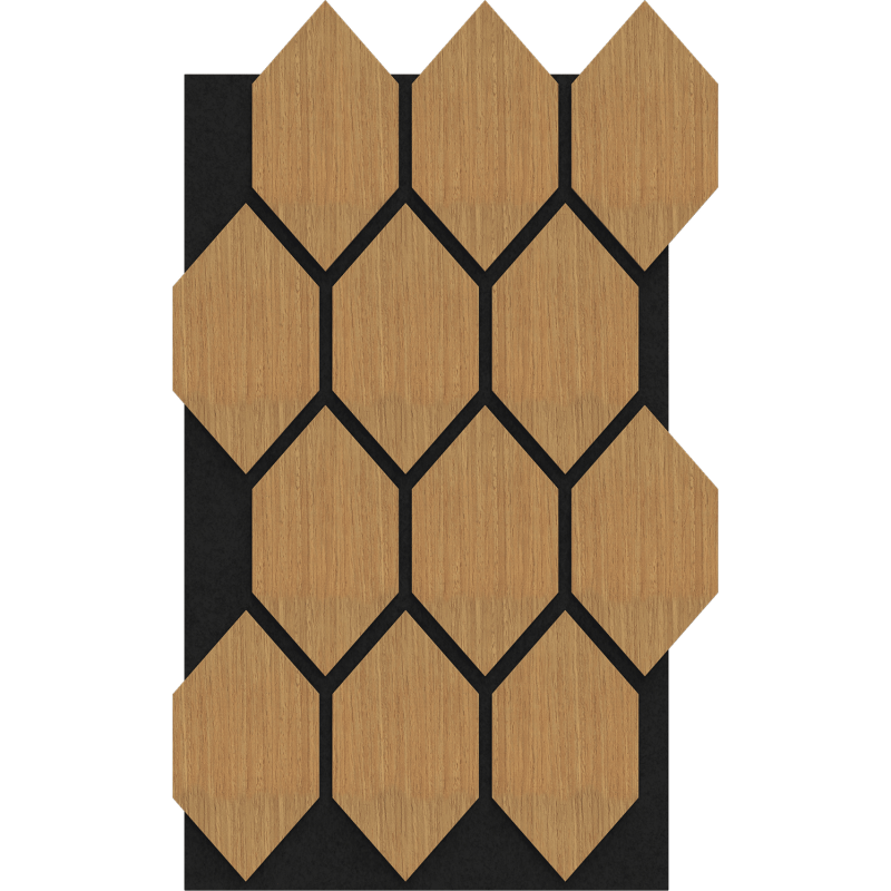 Mexen Lam-B wand lamellen 275 x 30 cm, HDF plaat 4 mm, technische fineer - S100-275307-3015-001