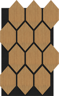 Mexen Lam-B lamele da parete 275 x 30 cm, pannello HDF 4 mm, impiallacciatura tecnica, Quercia Sabbiosa - S100-275307-3015-001