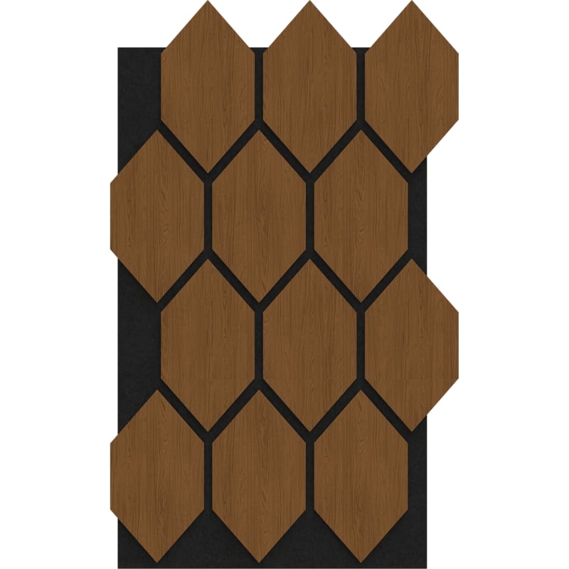 Mexen Form 01 akustična stenska plošča 91 x 56 cm (4 kosi), filc 9 mm, tehnični furnir, Naravni Hrast - S111-91567-01-042