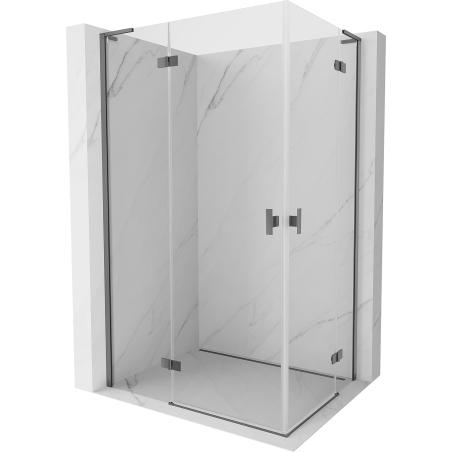 Mexen Mist-H L Duo cabine de douche pivotante gauche 105 x 75 cm, transparent, métal gun - 8A5L-105L-075P-95-00