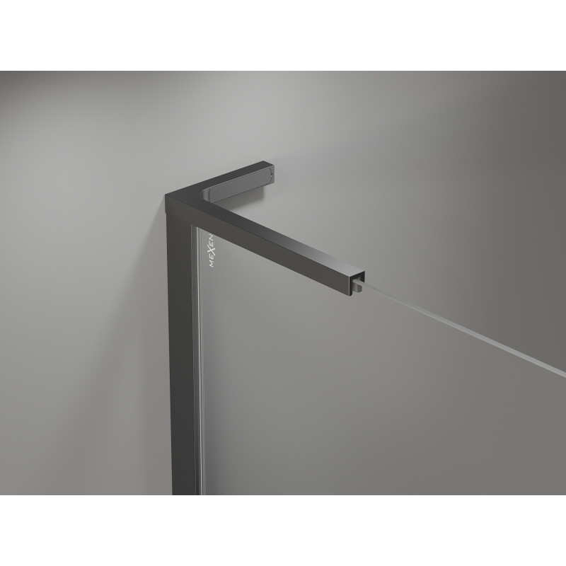 Mexen Mist-H L Duo draaideur douchecabine 80 x 80 cm, transparant, kanon metaal - 8A5L-080L-080P-95-00