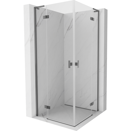 Mexen Mist-H L Duo kabina prysznicowa uchylna 80 x 80 cm, transparent, gun metal - 8A5L-080L-080P-95-00