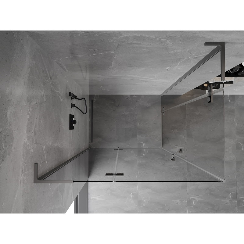 Mexen Mist-H L Duo kabina prysznicowa uchylna lewa 85 x 80 cm, transparent, gun metal - 8A5L-085L-080P-95-00