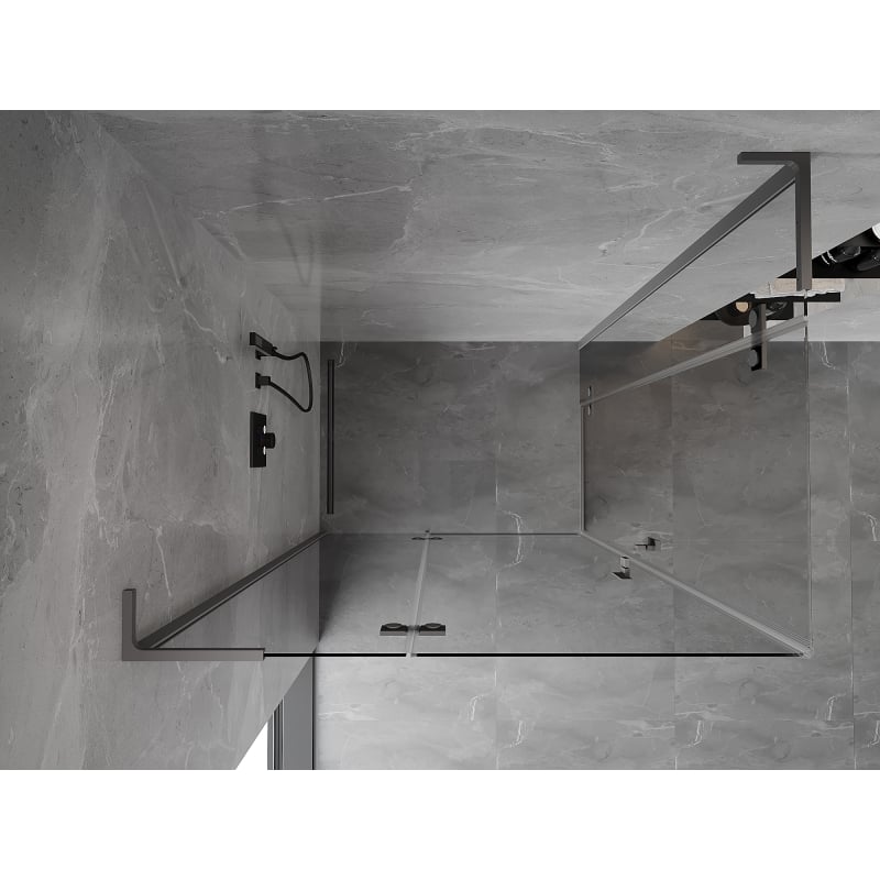 Mexen Mist-H L Duo Shower Enclosure Swing Left 115 x 80 cm, Transparent, Gun Metal - 8A5L-115L-080P-95-00