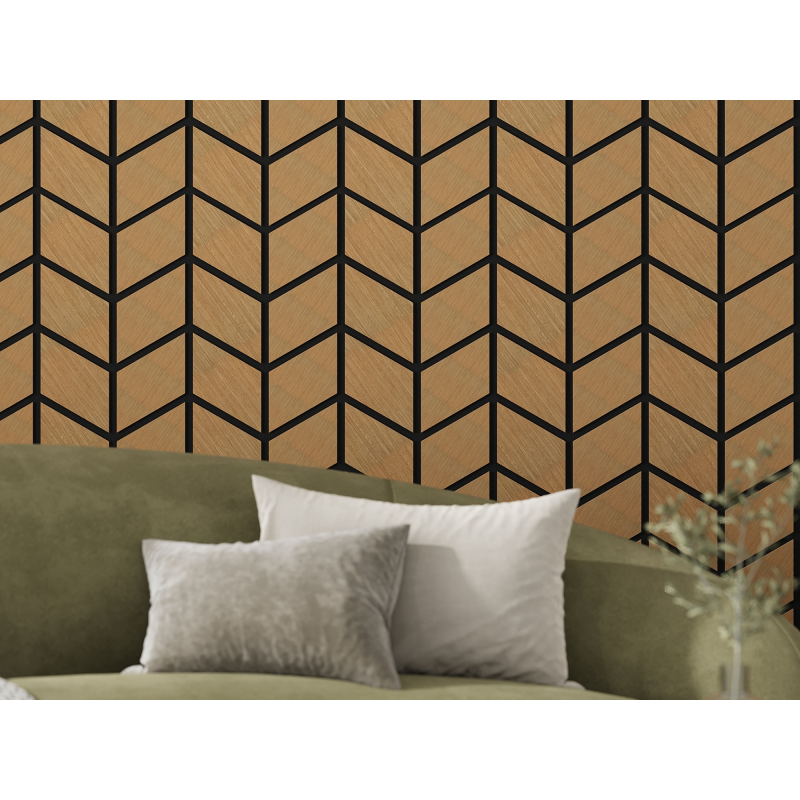 Mexen Lam-B επενδύσεις τοίχου 275 x 30 cm, πλάκα HDF 4 mm, τεχνικός καπλαμάς, Δρυς