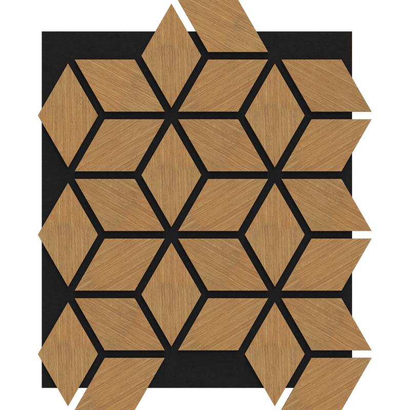 Mexen Form 02 panel ścienny akustyczny 81 x 66 cm (4szt.), filc 9 mm, fornir techniczny, Dąb Classic - S111-81667-02-041
