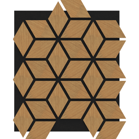 Mexen Form 02 akustični stenski panel 81 x 66 cm (4 kosi), filc 9 mm, tehnični furnir, Hrast Classic - S111-81667-02-041
