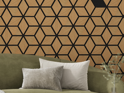 Mexen Lam-B lamelles murales 275 x 30 cm, panneau HDF 4 mm, placage technique, Chêne Sable - S100-275307-3015-001
