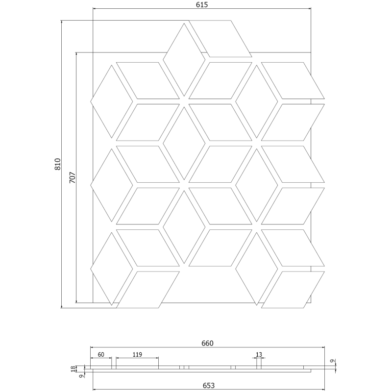 Mexen Lam-B Wandpaneele 275 x 30 cm, HDF Platte 4 mm, technisches Furnier, Sandiger Eiche - S100-275307-3015-001