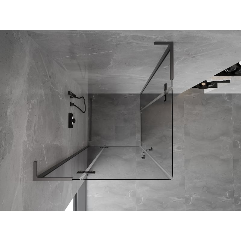 Mexen Mist-H L Duo-Duschkabine, 105 x 105 cm, transparent, Gun Metal - 8A5L-105L-105P-95-00