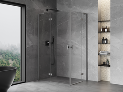 Mexen Mist-H L Duo Hinged Shower Cabin Left 110 x 105 cm, transparent, gun metal - 8A5L-110L-105P-95-00