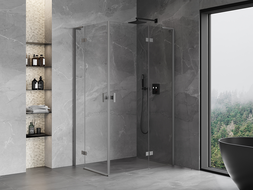 Mexen Mist-H L Duo kabina za prhanje z nihajnimi vrati desna 95 x 115 cm, transparentna, pištolno siva - 8A5L-095L-115P-95-00