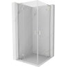 Mexen Mist-H L Duo Duschkabine schwenkbar 75 x 75 cm, transparent, gebürsteter Nickel - 8A5L-075L-075P-97-00
