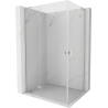 Mexen Mist-H L Duo left hinged shower enclosure 115 x 75 cm, transparent, brushed nickel - 8A5L-115L-075P-97-00