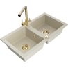 Mexen Mario 2-facks granitho med köksblandare Duero, beige - 6504-69-671600-50