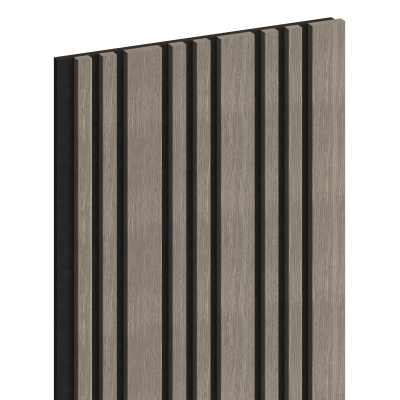 Mexen Lam-F Slim 01 lamele ścienne akustyczne 280 x 36,5 cm, filc 9 mm, fornir techniczny, Szary Dąb - S107-280-01-043