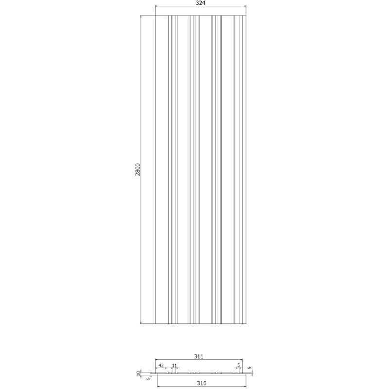 Mexen Lam-F Nano 01 Akustik-Wandpaneele 280 x 32,4 cm, Filz 5 mm, technisches Furnier, Gebleichte Eiche - S108-280-01-040