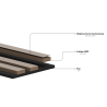 Mexen Lam-F Nano 01 Akustische Wandpaneele 280 x 32,4 cm, Filz 5 mm, technisches Furnier, Graue Eiche - S108-280-01-043