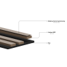 Mexen Lam-F Nano 01 akustische Wandpaneele 280 x 32,4 cm, 5 mm Filz, technisches Furnier, Eiche Mocca - S108-280-01-045