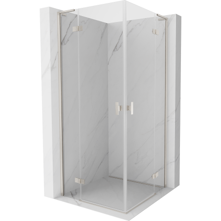 Mexen Mist-H L Duo kabina prysznicowa uchylna 95 x 95 cm, transparent, nikiel szczotkowany - 8A5L-095L-095P-97-00