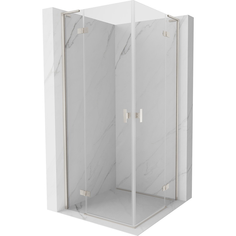 Mexen Mist-H L Duo kabina prysznicowa uchylna 105 x 105 cm, transparent, nikiel szczotkowany - 8A5L-105L-105P-97-00
