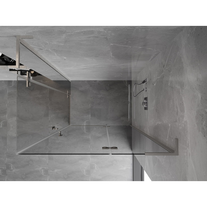 Mexen Mist-H L Duo duschkabin svängbar höger 105 x 120 cm, transparent, borstad nickel - 8A5L-105L-120P-97-00