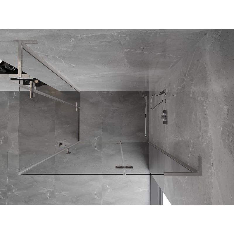 Mexen Mist-H L Duo suihkukaappi kääntyvä oikea 105 x 120 cm, läpinäkyvä, harjattu nikkeli - 8A5L-105L-120P-97-00