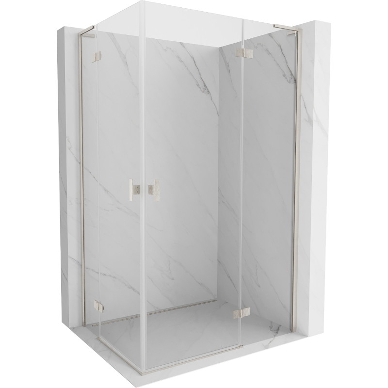 Mexen Mist-H L Duo cabina doccia battente destra 105 x 120 cm, trasparente, nichel spazzolato - 8A5L-105L-120P-97-00