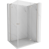 Mexen Mist-H L Duo douchecabine met draaiende rechte deur 105 x 120 cm, transparant, geborsteld nikkel - 8A5L-105L-120P-97-00