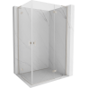 Mexen Mist-H L Duo duschkabin svängbar höger 105 x 120 cm, transparent, borstad nickel - 8A5L-105L-120P-97-00