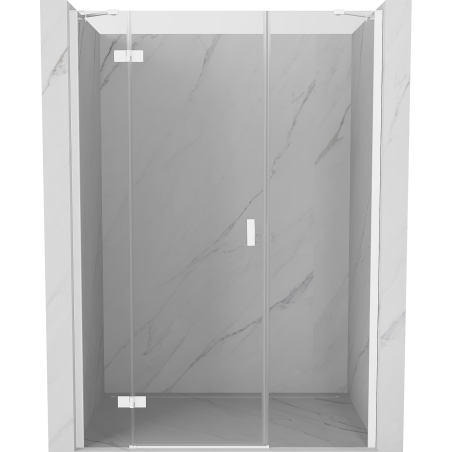 Mexen Mist-H drzwi prysznicowe uchylne lewe 140 cm, transparent, białe - 8A5-140-001-20-00-L