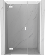 Mexen Mist-H porta doccia a battente sinistra 155 cm, trasparente, bianca - 8A5-155-001-20-00-L