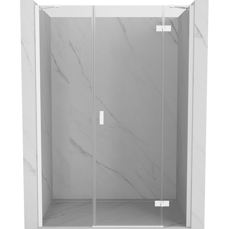 Mexen Mist-H drzwi prysznicowe uchylne prawe 135 cm, transparent, białe - 8A5-135-001-20-00-P
